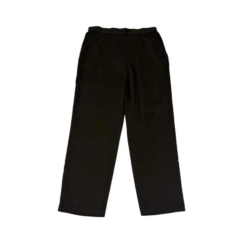 Quince Stretch Crepe Pleated Ankle Pants‎ black Women's Size Medium NWOT